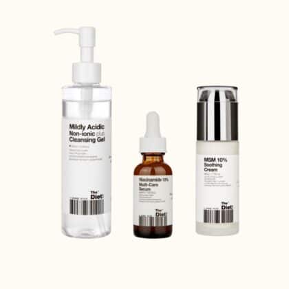 The Diet Clean Essentials er et parfume-frit og clean hudplejesæt til teenageren, den gravide, parfumeallergikeren eller dig med en sart og reaktiv hud, fx grundet allergi rosacea eller perioral dermatitis